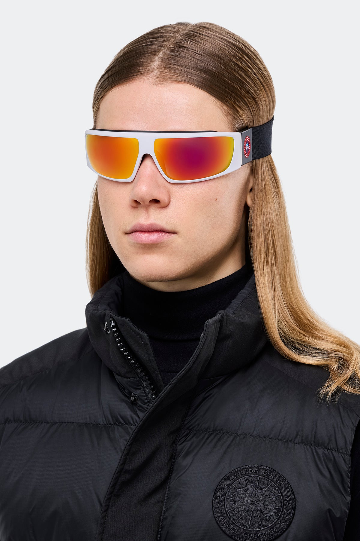Summit Edge Sunglasses - White/Red Mirror 9991 - on_front_01