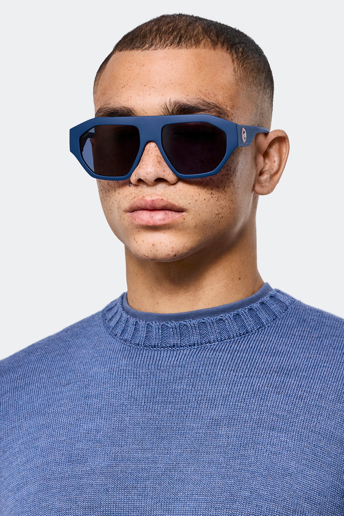 Tekapo Sunglasses - Matte Blue/Blue 9826 - on_front_01