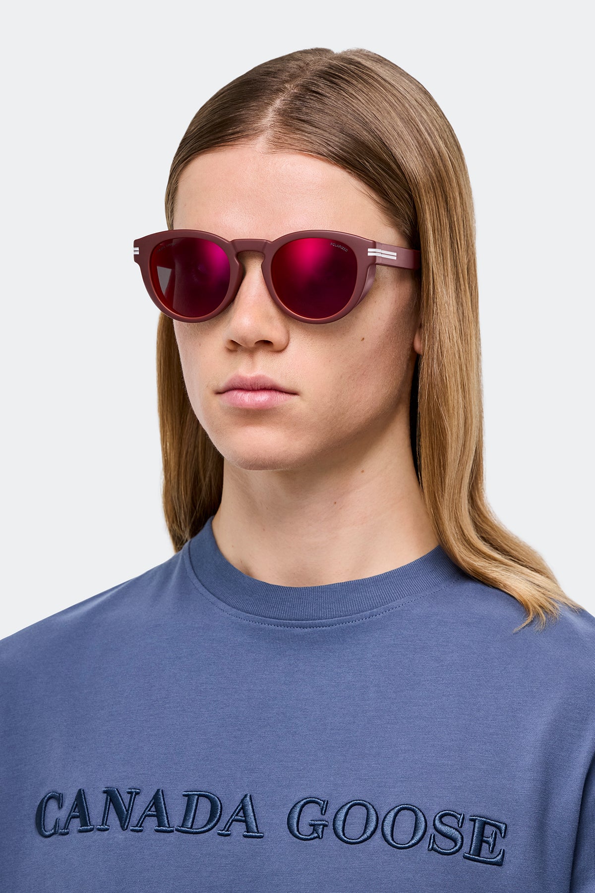 Salar Sunglasses - Matte Burgundy/Grey Flash Red 9835 - on_front_01