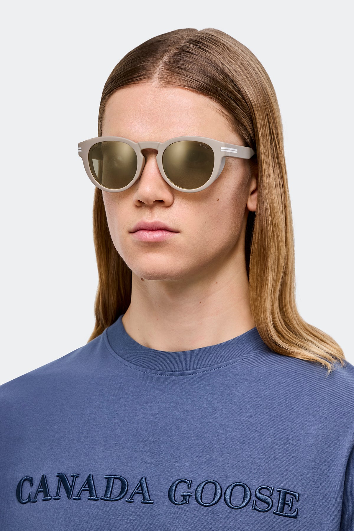 Salar Sunglasses - Matte Sand/Grey Flash Gold 9879 - on_front_01