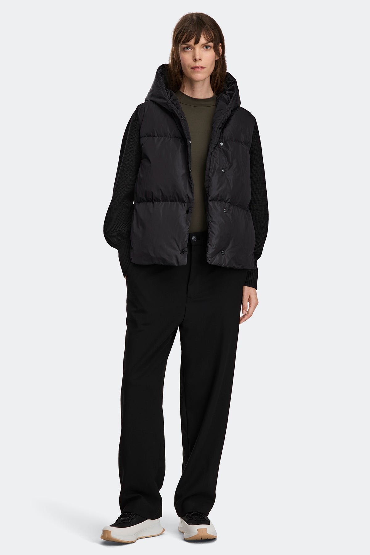 HyBridge® Astoria Knit Hoodie - Black 9061 - on_full_body_01